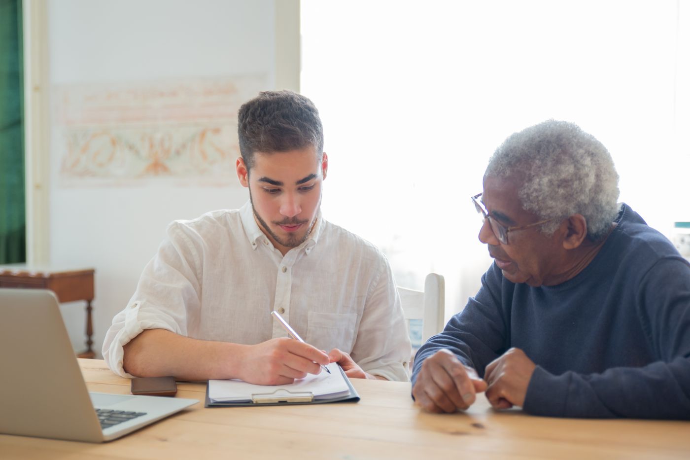 A Silvergrace Care Coordinator meeting a client